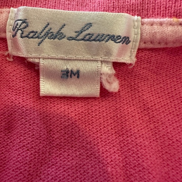 Ralph Lauren Baby Girl Pink Polo Dress Pleated Skirt 3M Infant - Picture 3 of 4